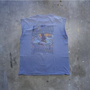 2017 Laconia Cutoff Thrashed Faded Flame Bald Eagle Bike Week Tee